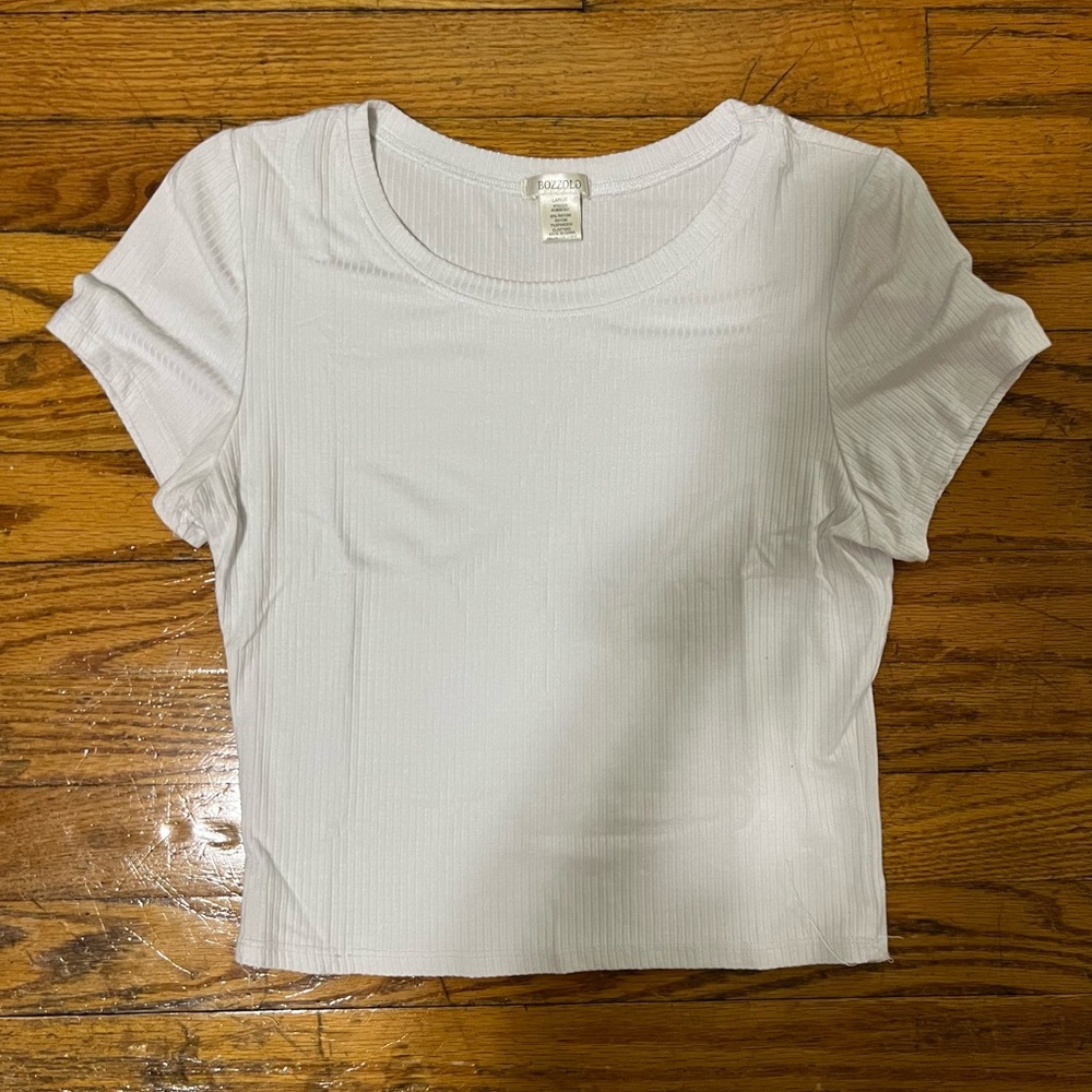 Bozzolo plain white crop top. Size large